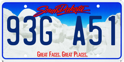 SD license plate 93GA51