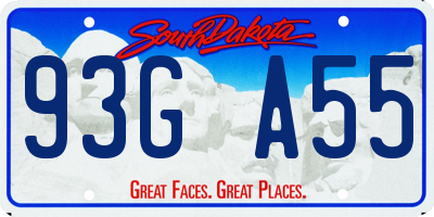 SD license plate 93GA55