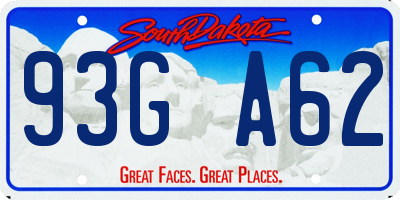 SD license plate 93GA62