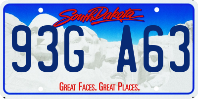 SD license plate 93GA63