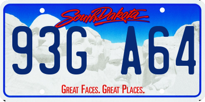 SD license plate 93GA64