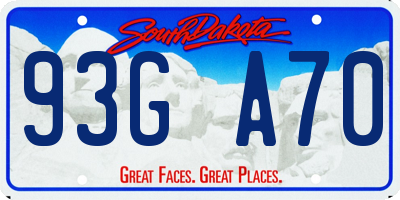 SD license plate 93GA70