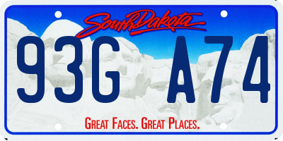 SD license plate 93GA74