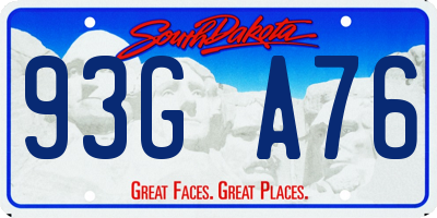 SD license plate 93GA76