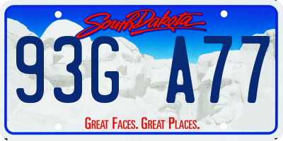 SD license plate 93GA77