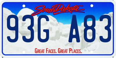 SD license plate 93GA83