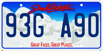 SD license plate 93GA90