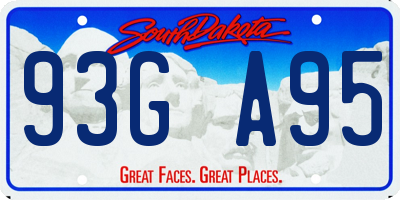 SD license plate 93GA95