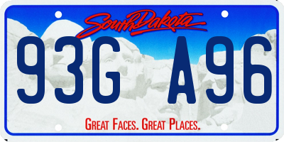 SD license plate 93GA96