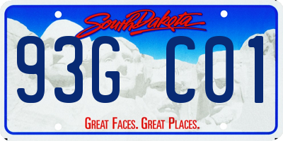 SD license plate 93GC01