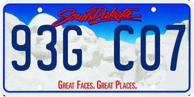 SD license plate 93GC07