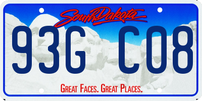 SD license plate 93GC08