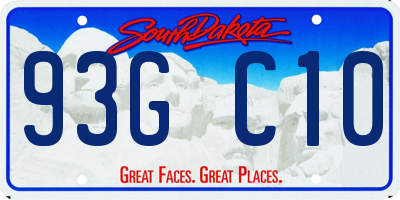 SD license plate 93GC10