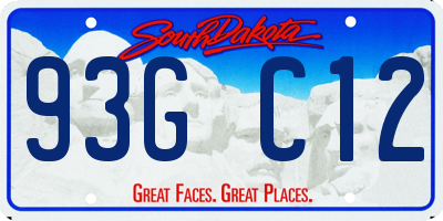 SD license plate 93GC12