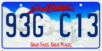 SD license plate 93GC13