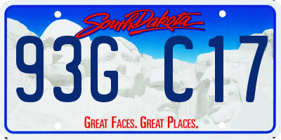 SD license plate 93GC17