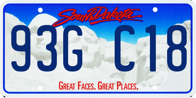 SD license plate 93GC18