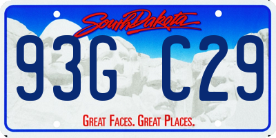 SD license plate 93GC29