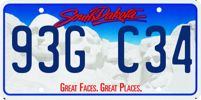 SD license plate 93GC34