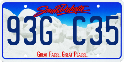 SD license plate 93GC35
