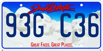 SD license plate 93GC36