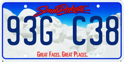 SD license plate 93GC38