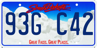 SD license plate 93GC42