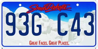 SD license plate 93GC43