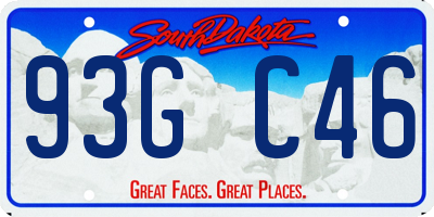 SD license plate 93GC46