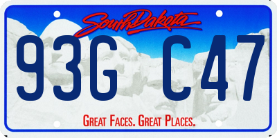 SD license plate 93GC47