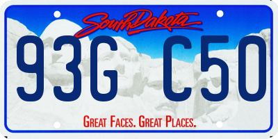 SD license plate 93GC50
