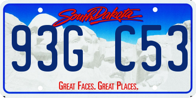 SD license plate 93GC53