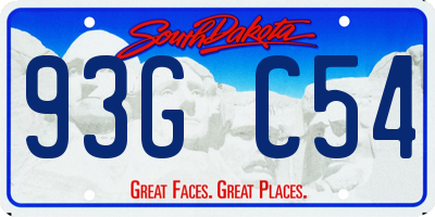 SD license plate 93GC54