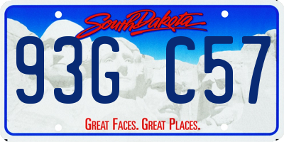 SD license plate 93GC57
