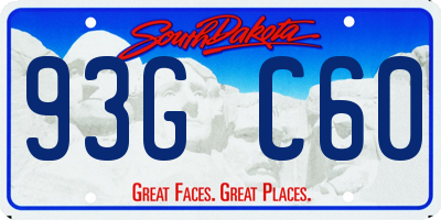 SD license plate 93GC60