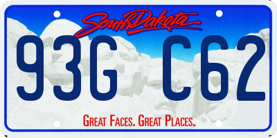 SD license plate 93GC62