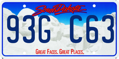 SD license plate 93GC63