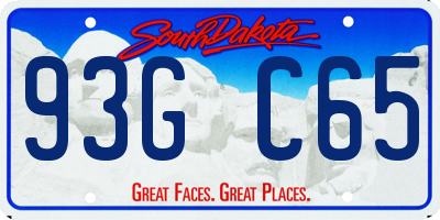 SD license plate 93GC65