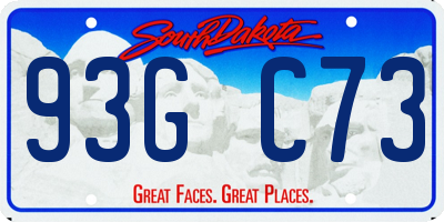 SD license plate 93GC73