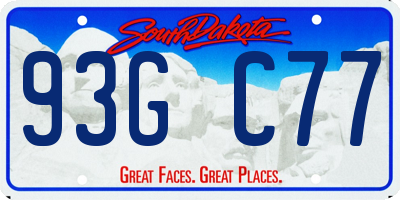 SD license plate 93GC77