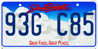 SD license plate 93GC85