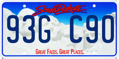 SD license plate 93GC90