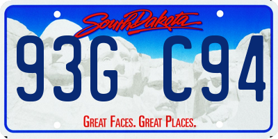 SD license plate 93GC94