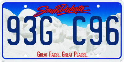 SD license plate 93GC96