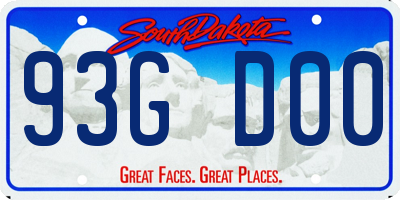 SD license plate 93GD00