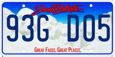 SD license plate 93GD05
