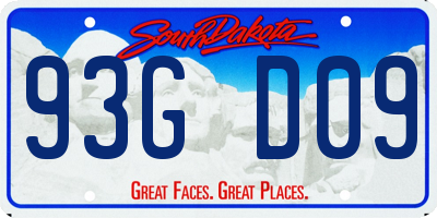 SD license plate 93GD09