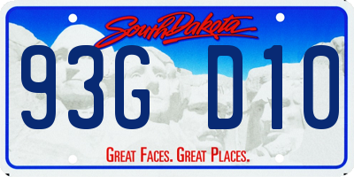 SD license plate 93GD10
