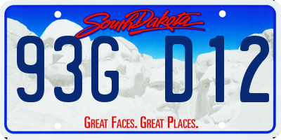 SD license plate 93GD12