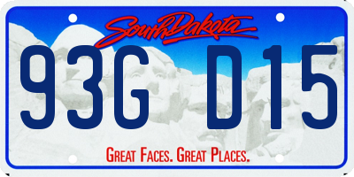 SD license plate 93GD15